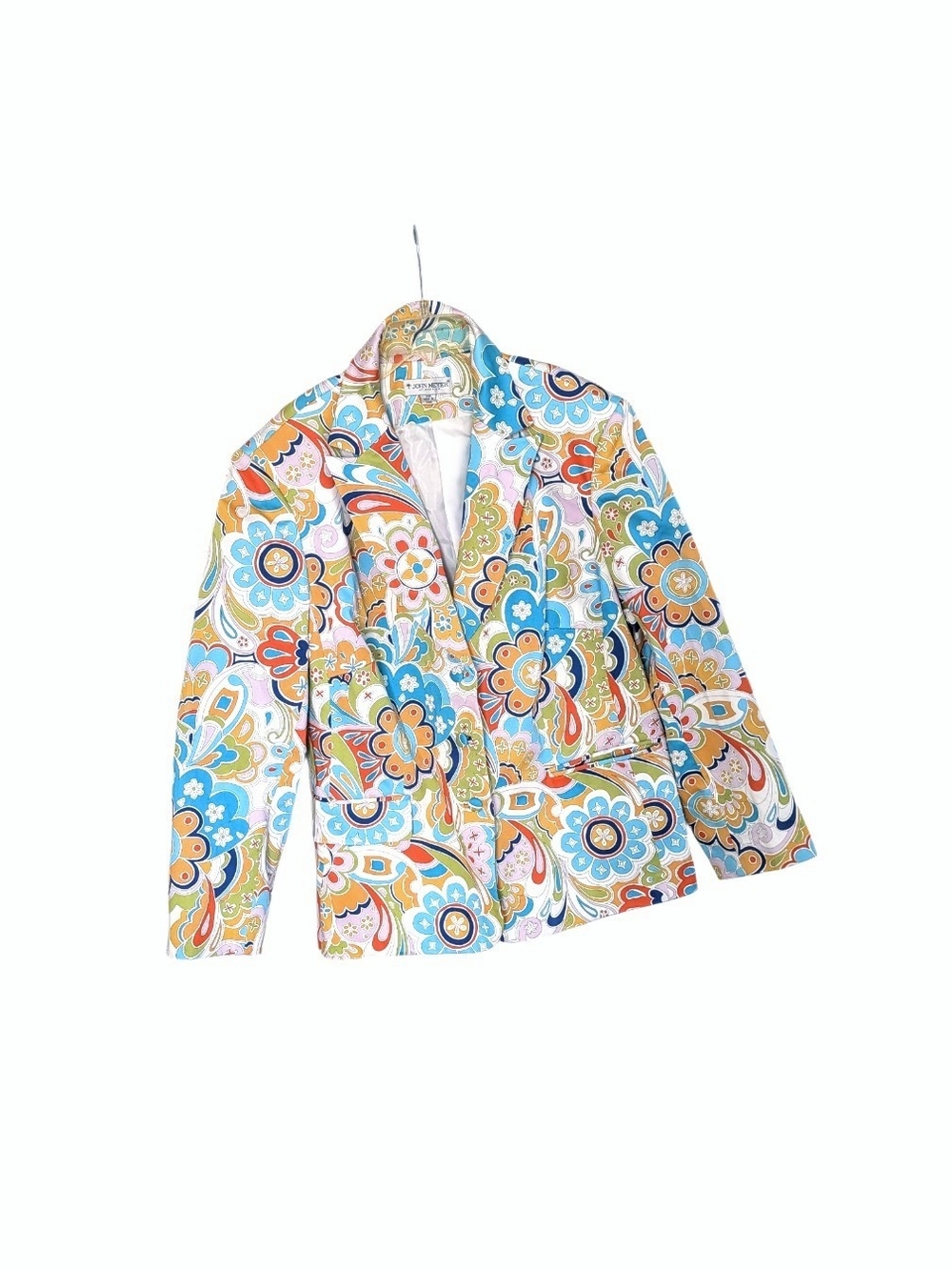 John Meyer Retro Floral Paisley Blazer Jacket Plus Size 20W Multi-Color